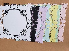 7pcs. Pastel, White & Black Colors Fancy Frames cardstock Die cuts.
