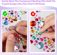 3330Pcs Gem Stickers,Rhinestone Jewel Stickers for Crafts Self Adhesive,Stick on