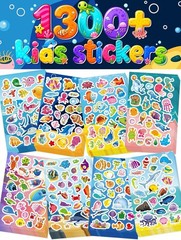Ocean Animal Stickers for Kids, 1300+ PCS 40 Sheets Sea Life Sticker Sheets, …