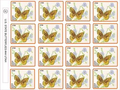 UTAH STATE BUTTERFLY – THE GREAT SPANGLED FRITILLARY SIZE 2.5″ X 2- 16 PER SHEET