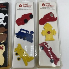 Brad Buddies Vtg Lot 6 Cowboy Fireman Dino Zoo Train Plane Scrapbook Crafts NIB