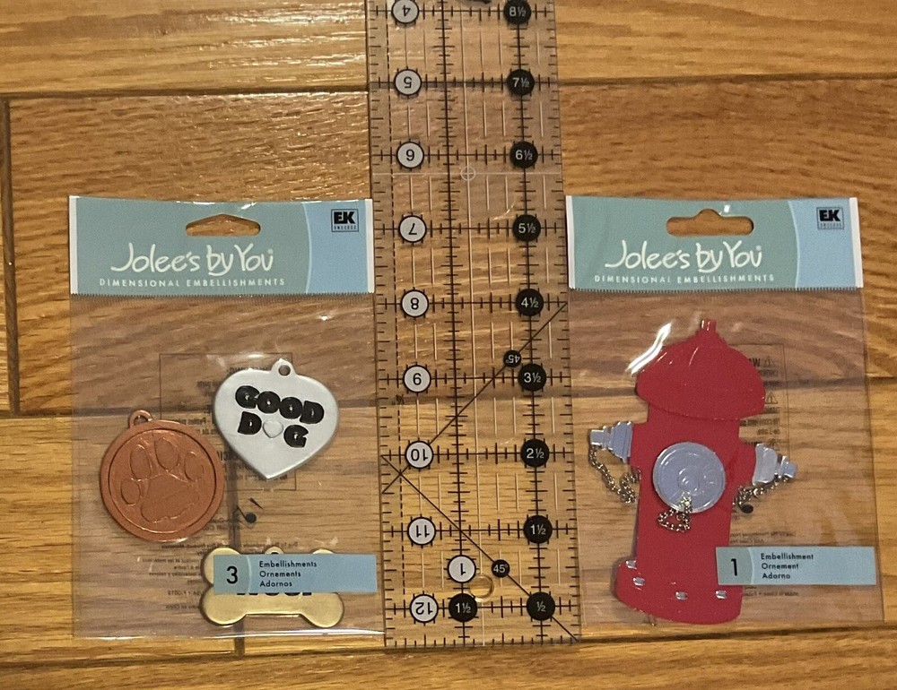 Jolee By You~Ek Success Dimensional Hydrant & Dog Tags~NRFP-Rare~Lot Of 2 Packs