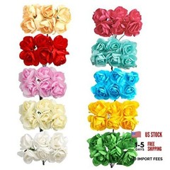 120 PCS Mini Paper Flowers,30mm in Assorted Colors Artificial Multi Color