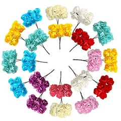 120 PCS Mini Paper Flowers,30mm in Assorted Colors Artificial Multi Color