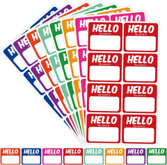 Hello My Name Is Stickers, 256 Pcs 8 Assorted Colors, 3″ X 2.5″ Self-Adhesive