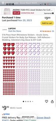 513 Piece Heart Rhinestone Jewel Stickers Acrylic Gems For DIY Crafts Decoration