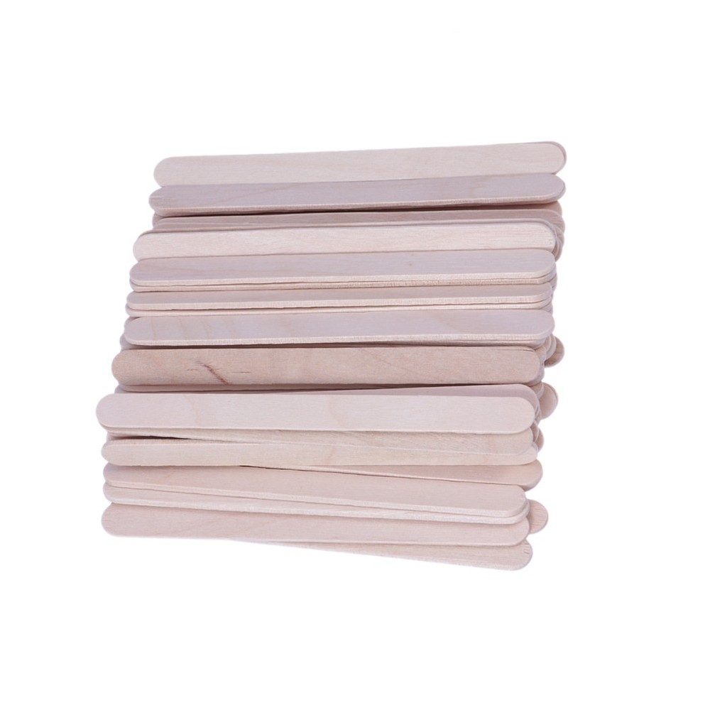 50Pcs Wooden Craft Sticks for DIY Projects Beige Wood Craft Sticks