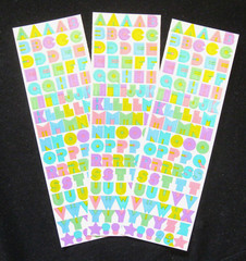 Mrs Grossman Vintage Three 2×6″ Sticker Sheets ‘Pastel Alphabet’-250 digits plus