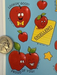 LOOKIN’ GOOD APPLE Stickers (13pc)Hallmark•Vintage 1983 •Reward•Card Making•