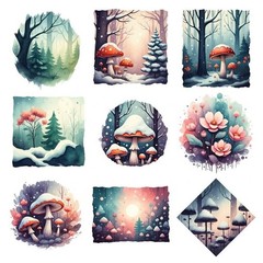 Page Of Forest Embellishments Junk Journal Scrapbook PICK A SET