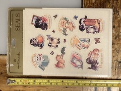 Vtg 1981 Hallmark Cute Kittens Cats Butterflies NOS Pack x4 Sticker Sheets 80s!
