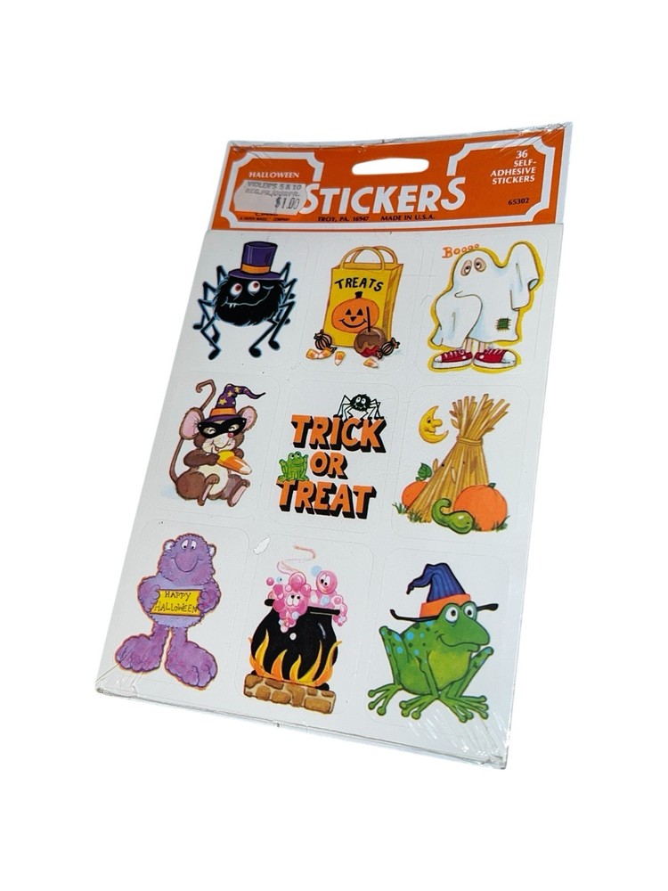 Vintage Eureka Halloween Stickers 36 Count Ephemera Craft Supply
