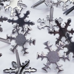 20 Pewter Snowflake Brads 2 Shapes Winter Cardmaking Embellishments Scrapbooking