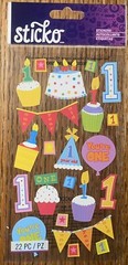 Sticko Baby First 1st Birthday Party One Year Old Cake Cupcake Scrapbook Sticker
