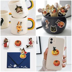 Retro Halloween Vintage Witch Pumpkin Scrapbook Junk Journal Stickers