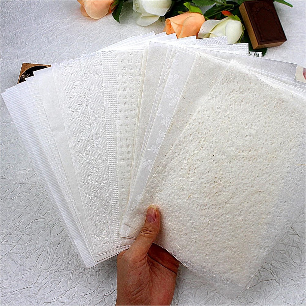 20 Sheets Scrapbook Paper A5 Size Textured Papers, White Mulberry Art Paper Craf