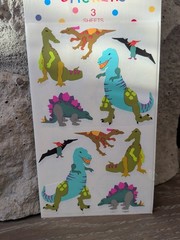 Vintage 1990s MRS. GROSSMAN’S Stickers Colorful Dinosaurs 3 Sheets NIP &NOS