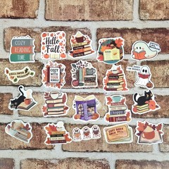 Cute Fall Reading Book Lover Stickers – Cozy Reading Autumn Aesthetic Set of 10
