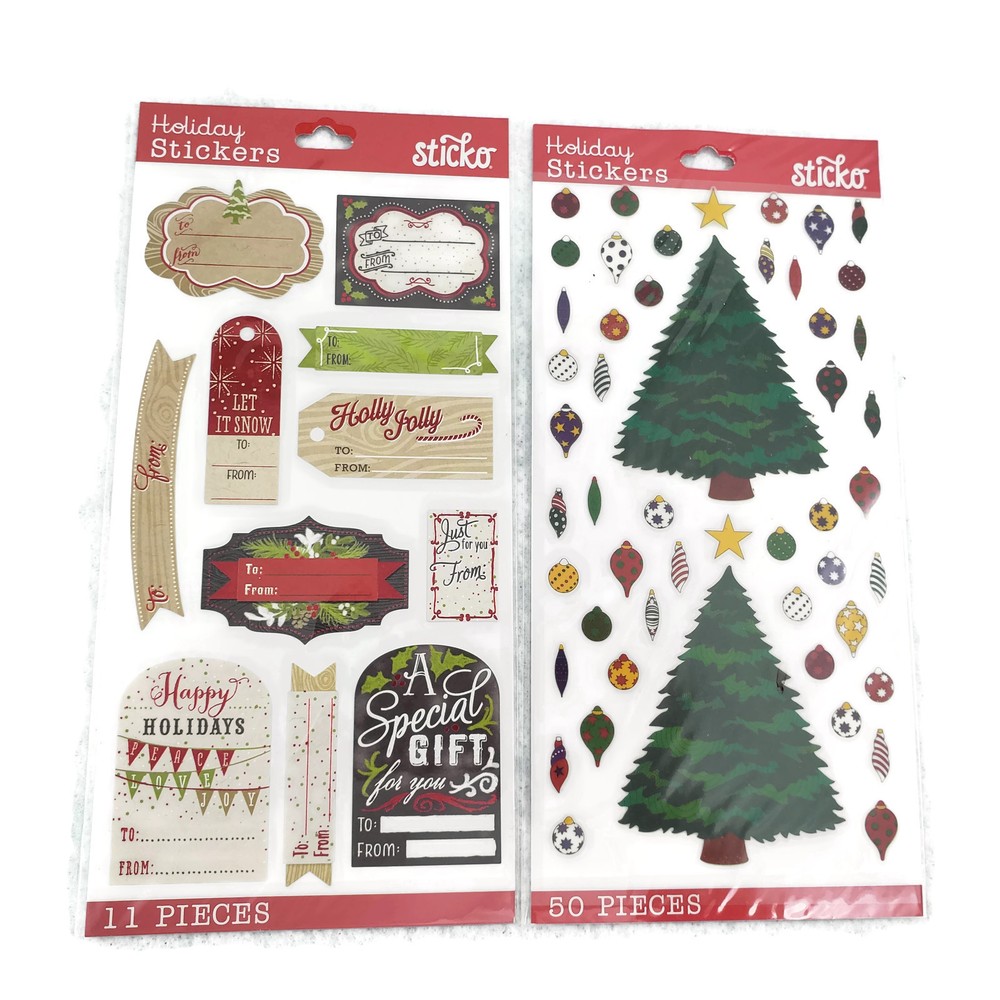 Build a Christmas Tree Stickers Lot Holiday Gift Tags Scrapbook Crafts Labels