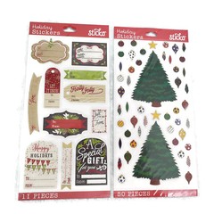 Build a Christmas Tree Stickers Lot Holiday Gift Tags Scrapbook Crafts Labels