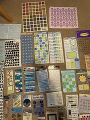 Brand New Sticker Lot -shadow box, leather, guitar picks, metal, bubble, frames!