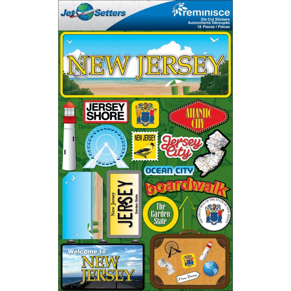 Scrapbooking Crafts Stickers 3D New Jersey License Plate Shore Atlantic City