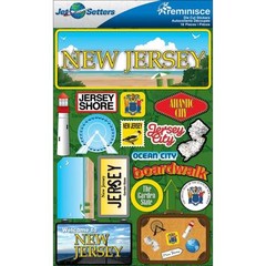 Scrapbooking Crafts Stickers 3D New Jersey License Plate Shore Atlantic City