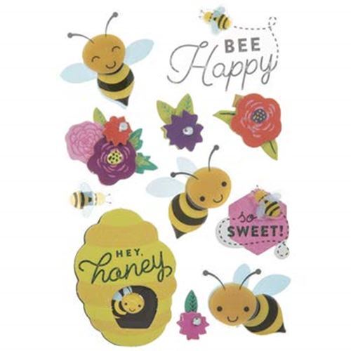Bee and Flower 3D Stickers