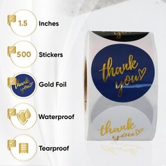 Thank You Stickers | Thank You Stickers for Small Business | 500 Self-Adhesiv…