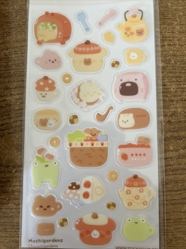 Stickii Club Cute Animals Cups & Food Stickers Sheet By Mochigardens