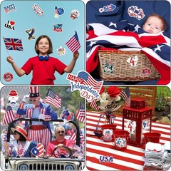 100 Pcs 4th of July Patriotic Waterproof Vinyl Stickers for Water Bottles Lap…
