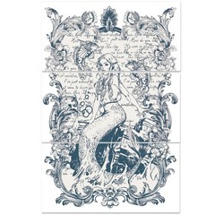 BEUNITONE 3 Sheet Mermaid Rub on Transfers for 6 inches x 12 inches, Colorful