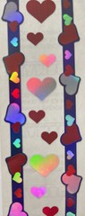 HEART RED/SILVER ON PURPLE Prismatic Borderette Stickers(14pc)Hambly •Valentines