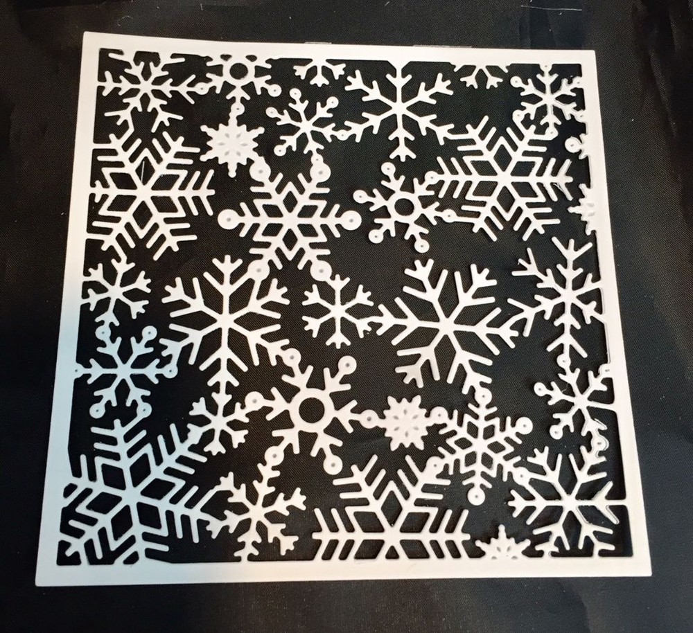 Snowflake Flurry in Square Frame Die Cuts * Set of Six * White Cardstock
