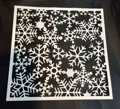 Snowflake Flurry in Square Frame Die Cuts * Set of Six * White Cardstock