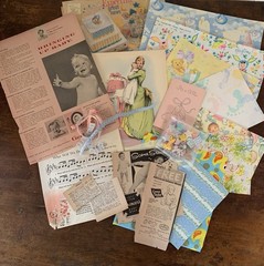 Vintage Baby Themed Junk Journaling Ephemera Packet Mid Century & Modern