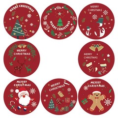2.5/3.8CM Christmas Stickers Merry Happy Xmas Labels Gift Craft Box Sticker 500
