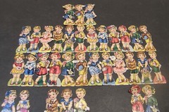 LOT VINTAGE PZB PAUL B ZOECKE CHROMOLITHOGRAPH DIE CUT BOY & GIRL SCRAPS