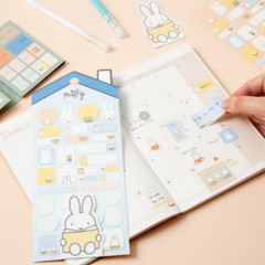 MIFFY Name & Memo Sticker 2sheets Set / PVC / Removable Diary Stickers
