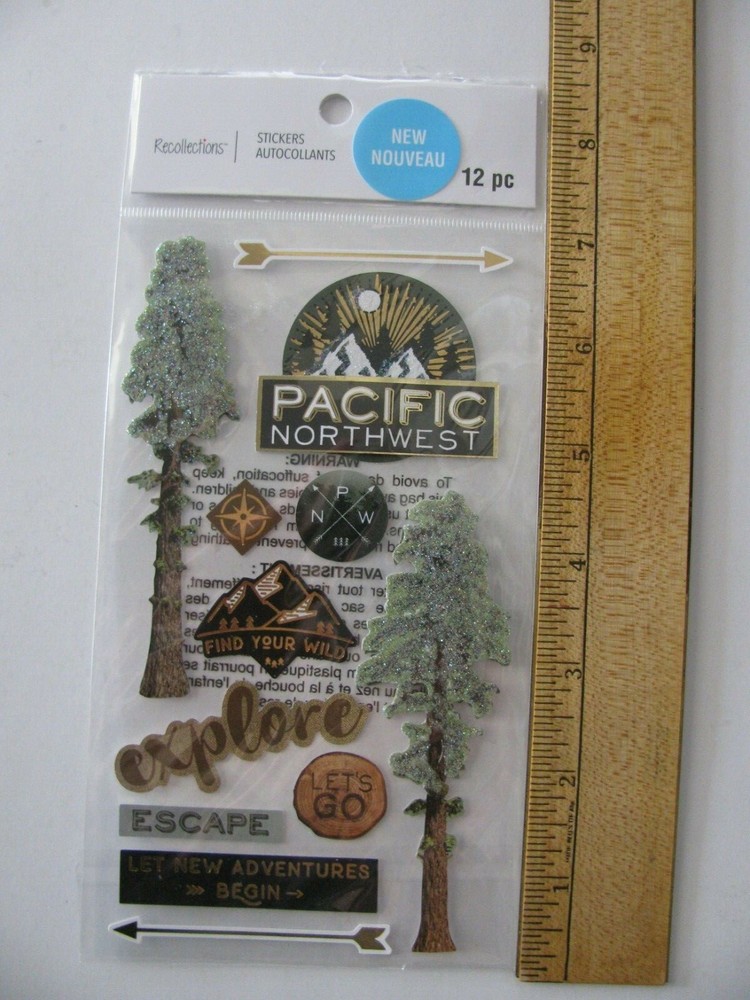 Recollections Stickers PACIFIC NORTHWEST 12 Pieces NIP