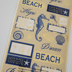 NEW Lot 3 BEACH VACATION Scrapbook Stickers Shells Anchors Sea Horse Alphabet -F