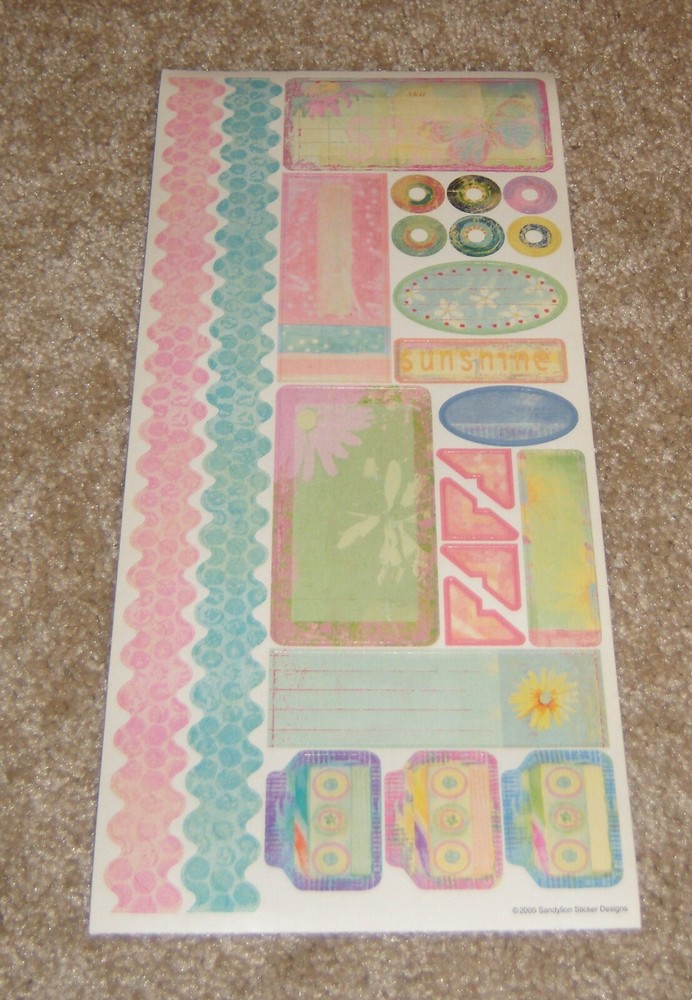 Sandylion Sticker Designs ~ Spring Accents….Tags, Tabs, Corners, Borders…..