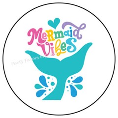 30 MERMAID VIBES ENVELOPE SEALS LABELS STICKERS PARTY FAVORS 1.5″
