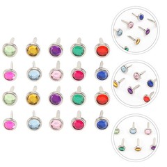 100 Pcs Round Paper Fasteners Pastel Brads Paper Crafts Brads