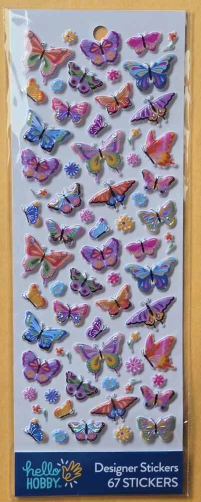 Butterflies Sticker Single Sheet 67 pieces/ Hello Hobby
