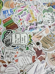 Inspirational Christian Stickers for Water Bottle, Laptop, Bible Verses, 300 pc