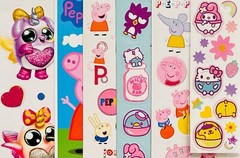 150+ Sticker Lot, PEPPA PIG BLUEY HELLO KITTY RAINBOCORNS SPIDEY PUSHEEN THE CAT