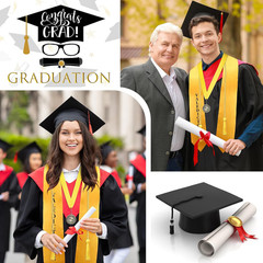 3 Pcs 2026 Graduation Stole and Award Medal Set Valedictorian Sash and Award