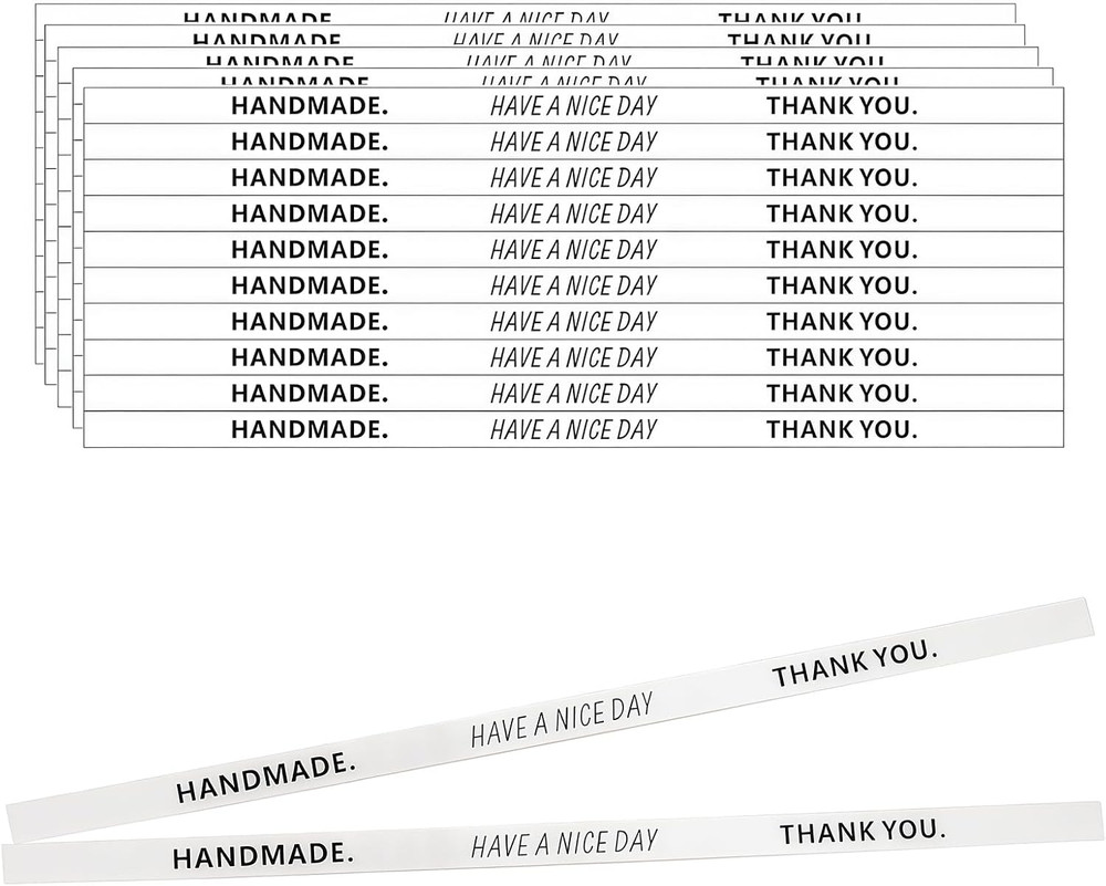 50Pcs 12In Handmade Self-Adhesive Stickers – Long Label Sealing Stickers for Foo