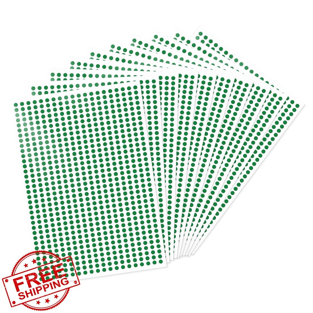 Meitaat 7000PCS Green 1/4 Inch Dot Stickers